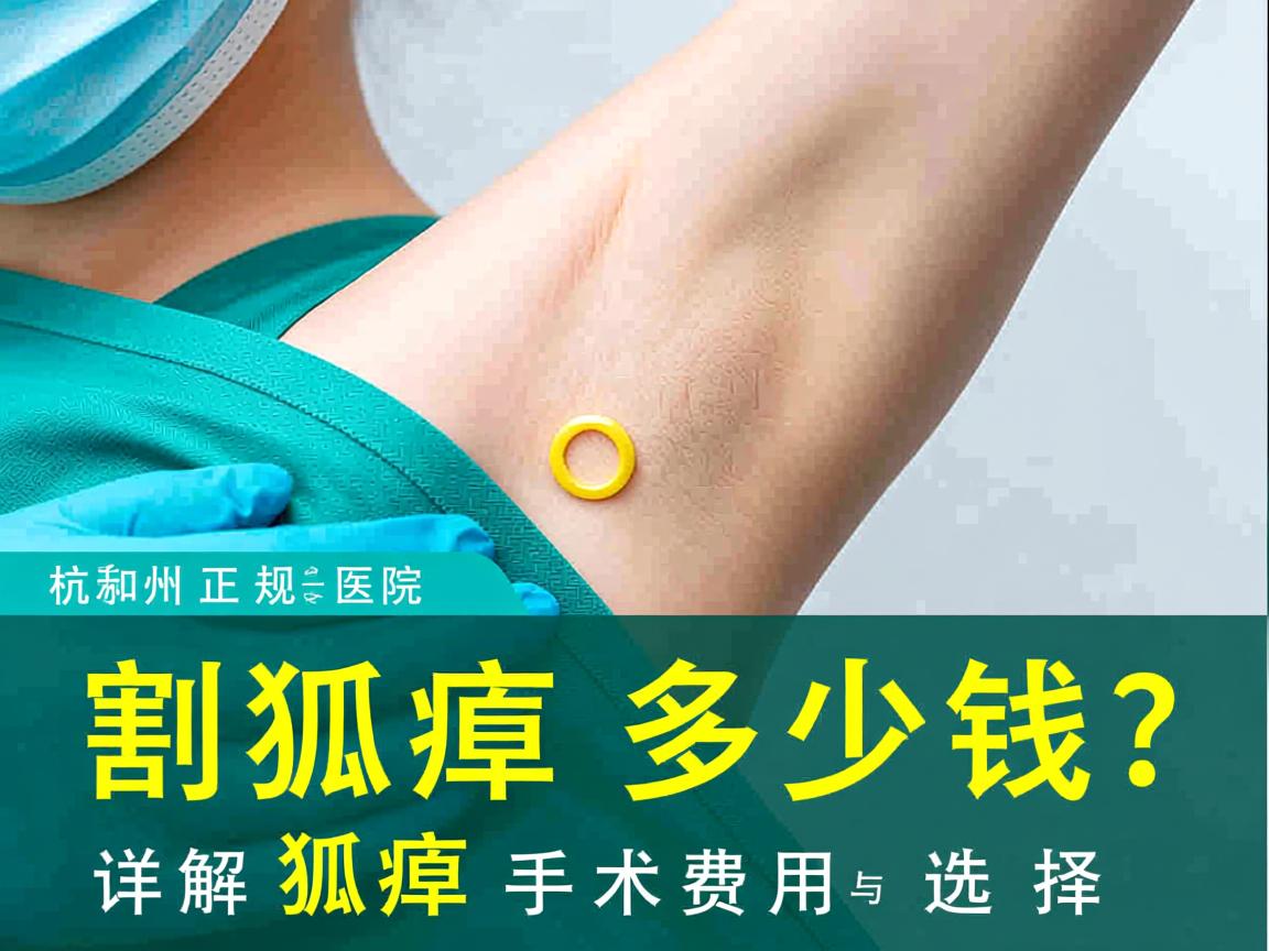 杭州正规医院割狐臭多少钱？详解狐臭手术费用与选择