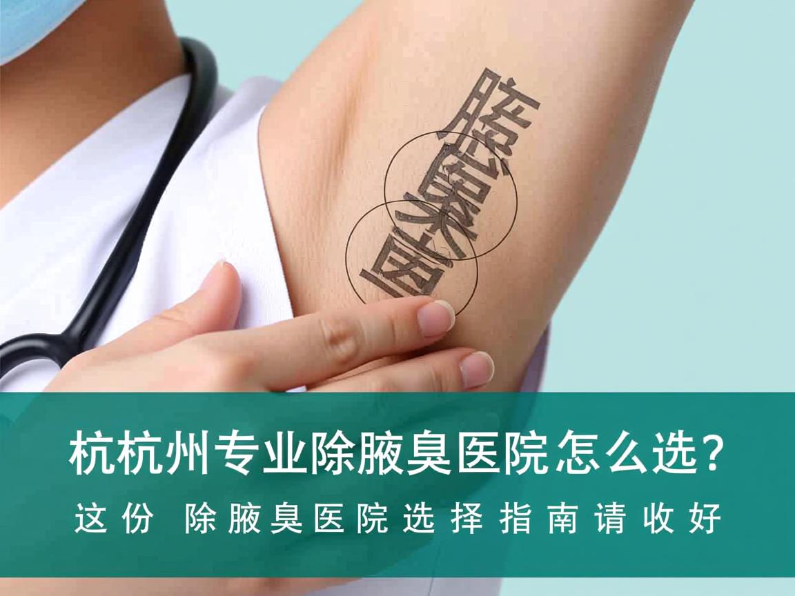 杭州专业除腋臭医院怎么选？这份除腋臭医院选择指南请收好