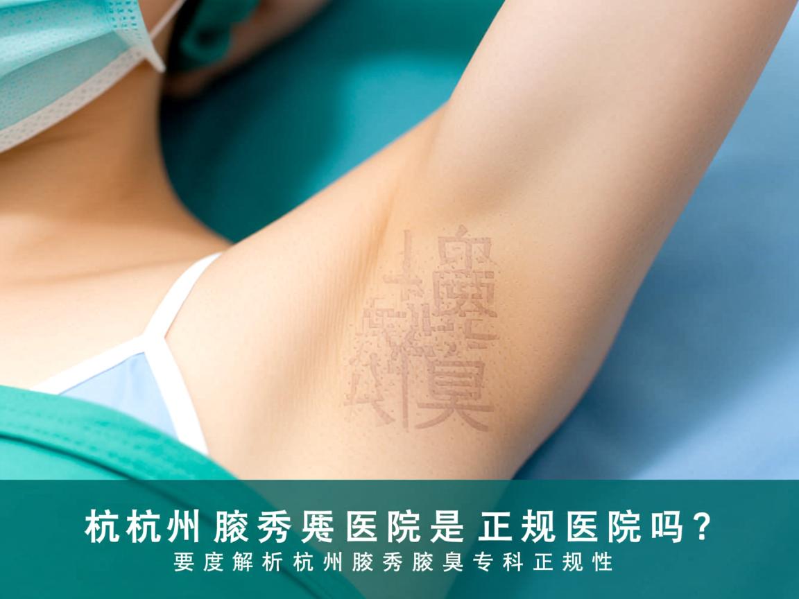 杭州腋秀医院是正规医院吗？深度解析杭州腋秀腋臭专科正规性