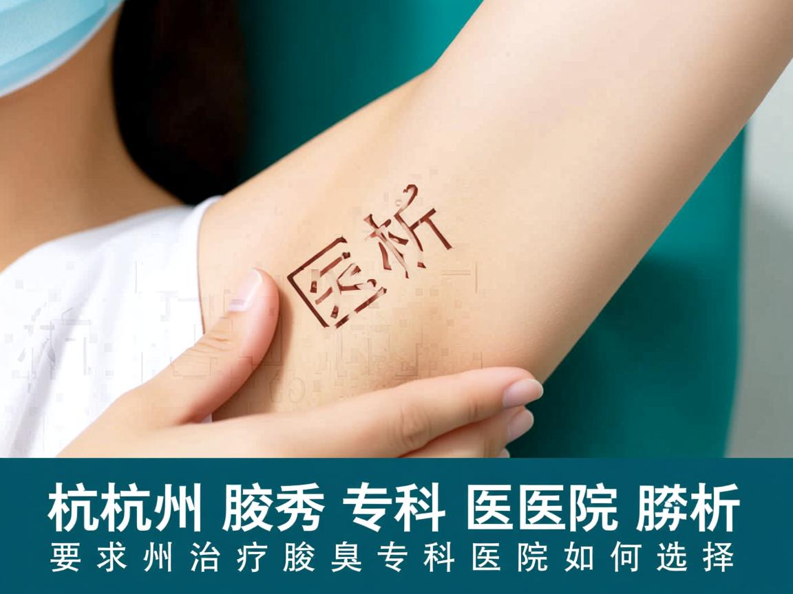 杭州腋秀专科医院解析，杭州治疗腋臭的专科医院如何选择