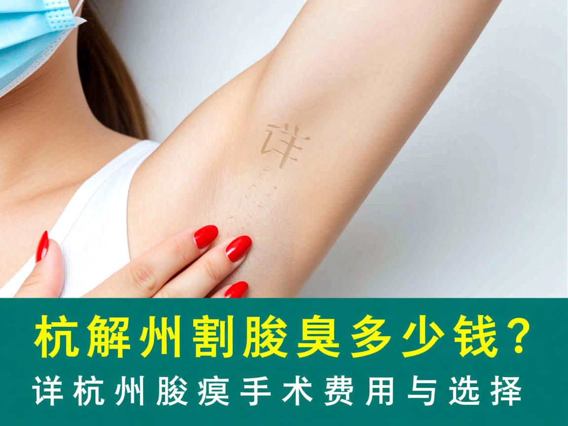 杭州割腋臭多少钱？详解杭州腋臭手术费用与选择