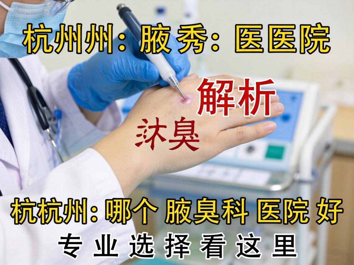 杭州腋秀医院解析，杭州哪个腋臭科医院好，专业选择看这里