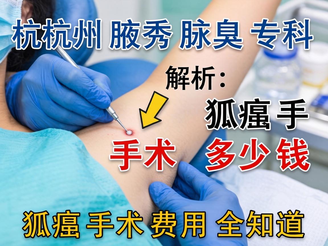 杭州腋秀腋臭专科解析，狐臭手术多少钱，狐臭手术费用全知道
