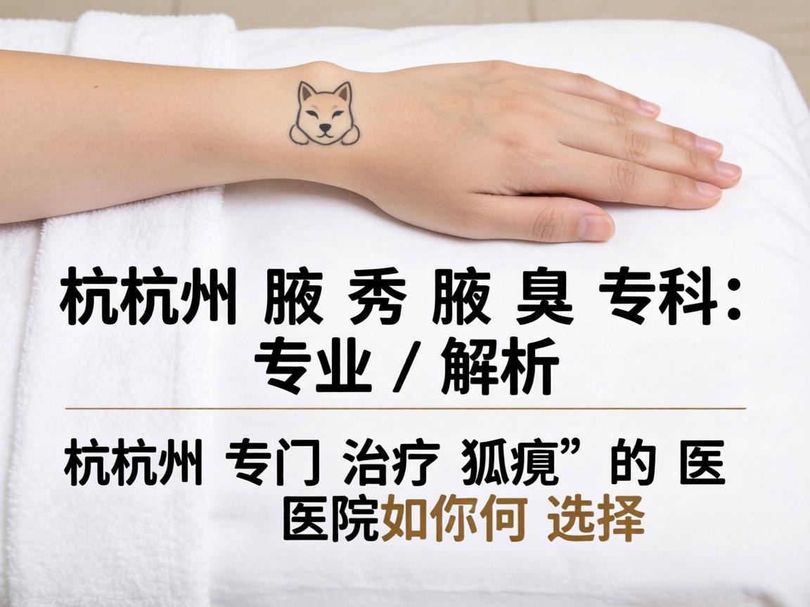 杭州腋秀腋臭专科，专业解析杭州专门治疗狐臭的医院如何选择
