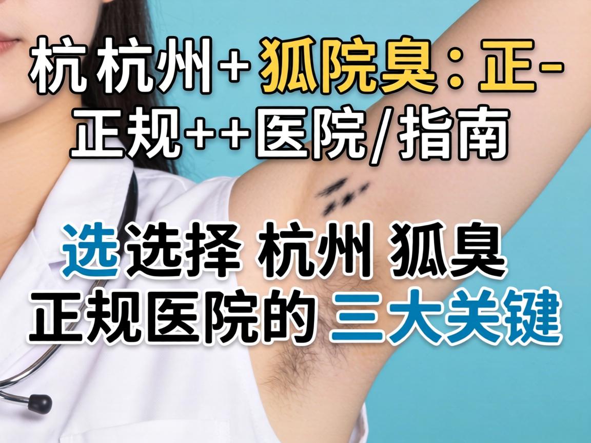 杭州狐臭正规医院指南，选择杭州狐臭正规医院的三大关键