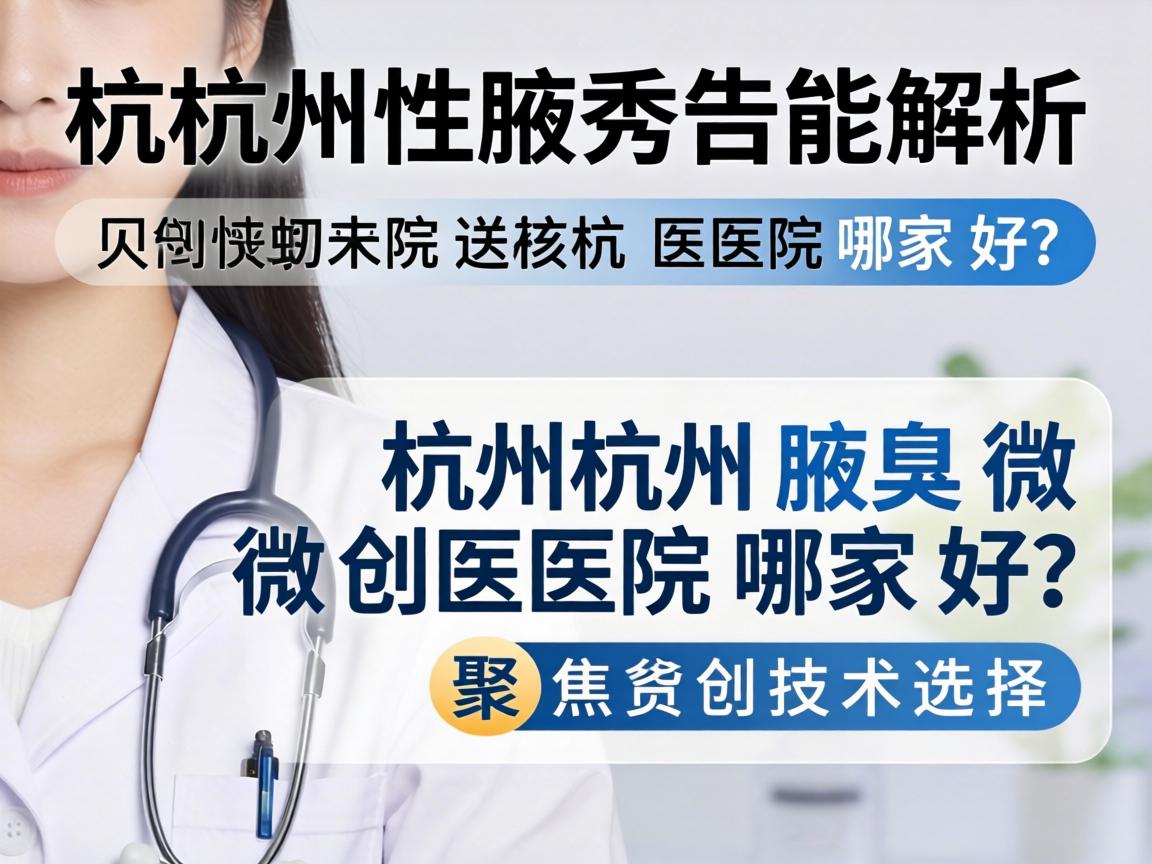 杭州腋秀解析，杭州腋臭微创医院哪家好？聚焦微创技术选择