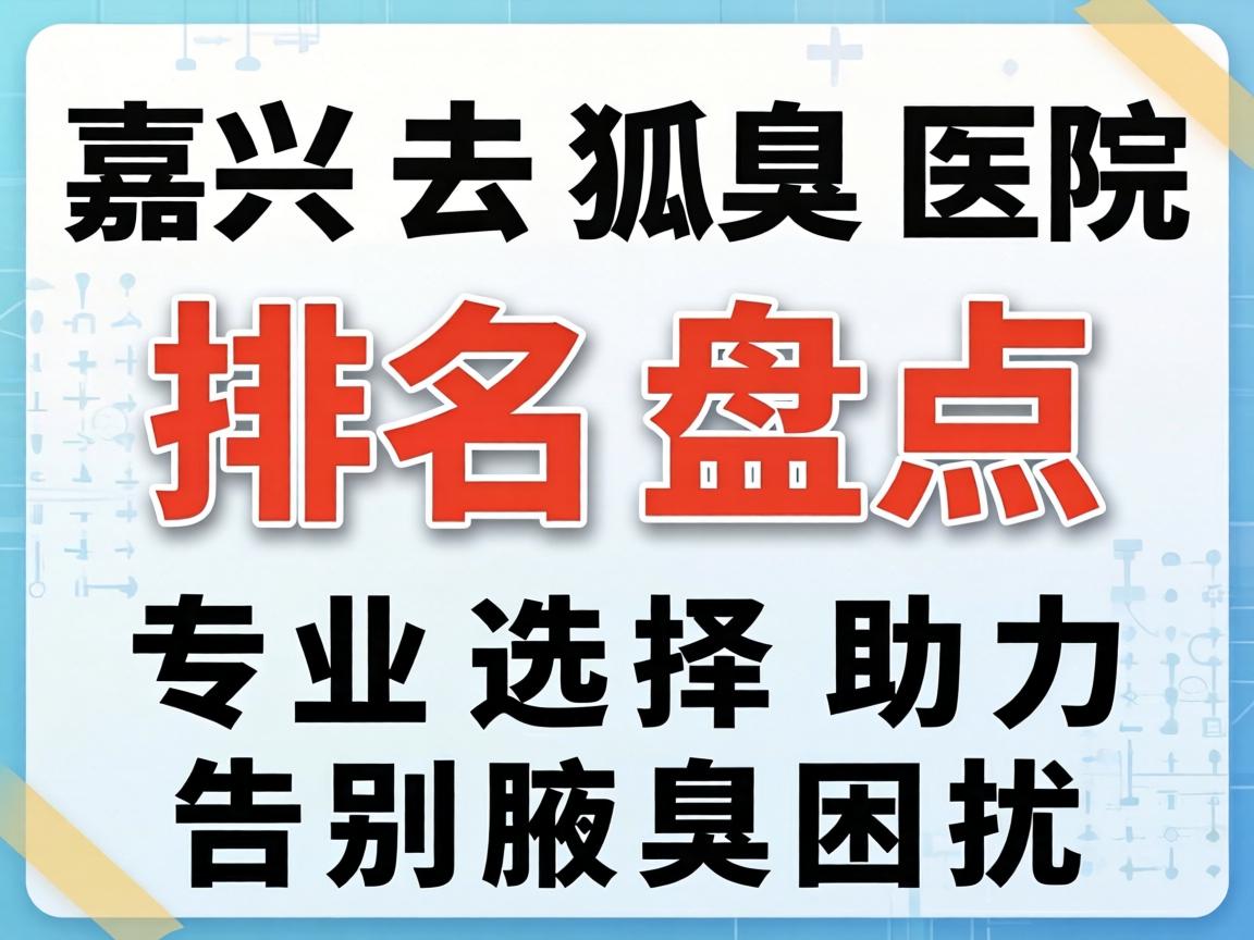 嘉兴去狐臭医院排名盘点，专业选择助力告别腋臭困扰