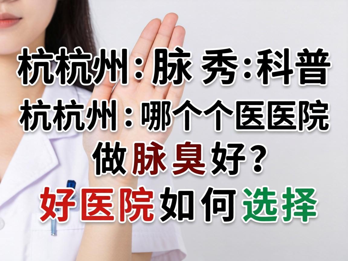 杭州腋秀科普，详解杭州哪个医院做腋臭好，好医院如何选择