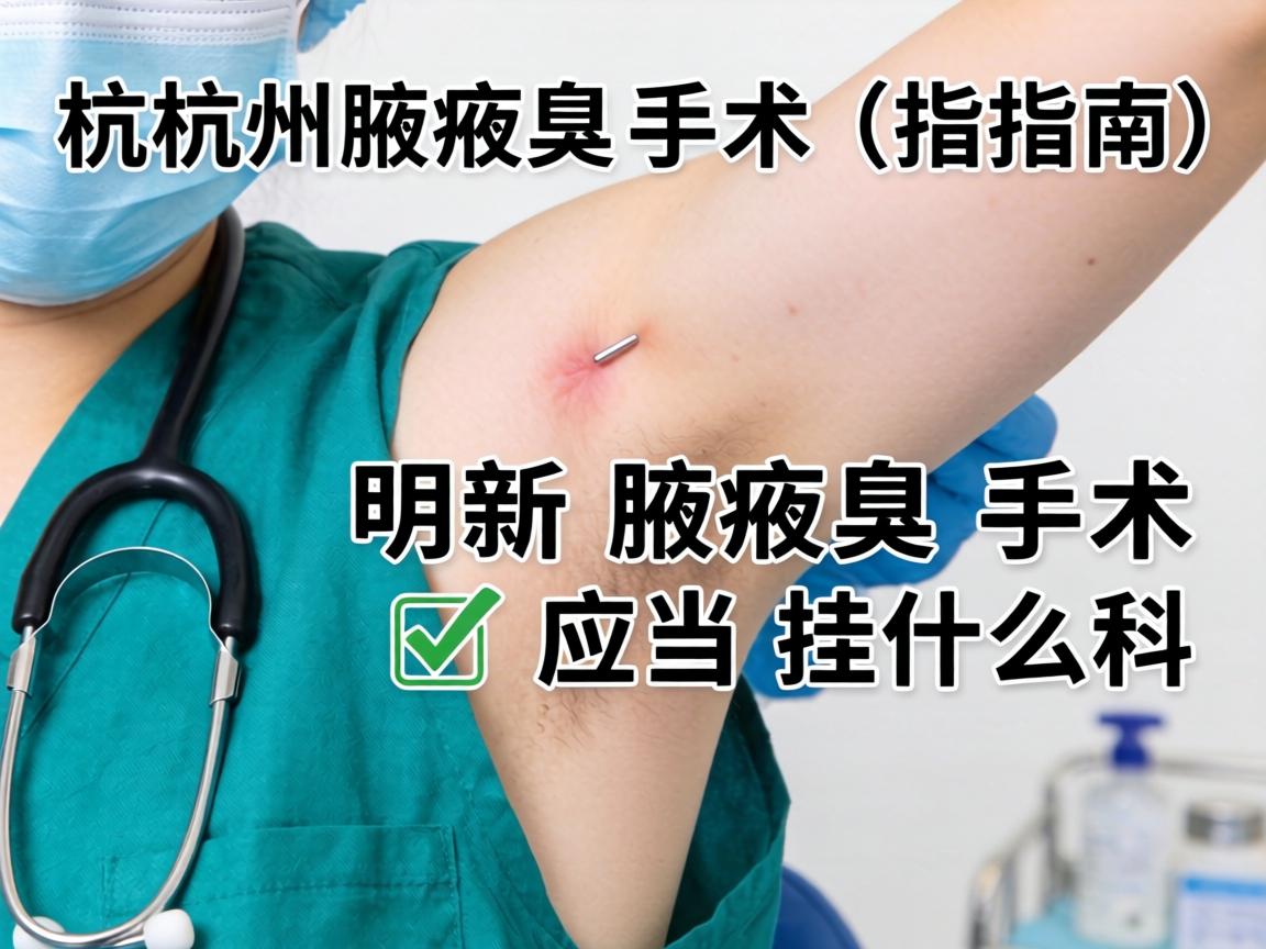 杭州腋臭手术指南，明晰腋臭手术应当挂什么科