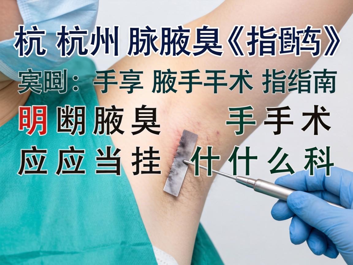 杭州腋臭手术指南，明晰腋臭手术应当挂什么科