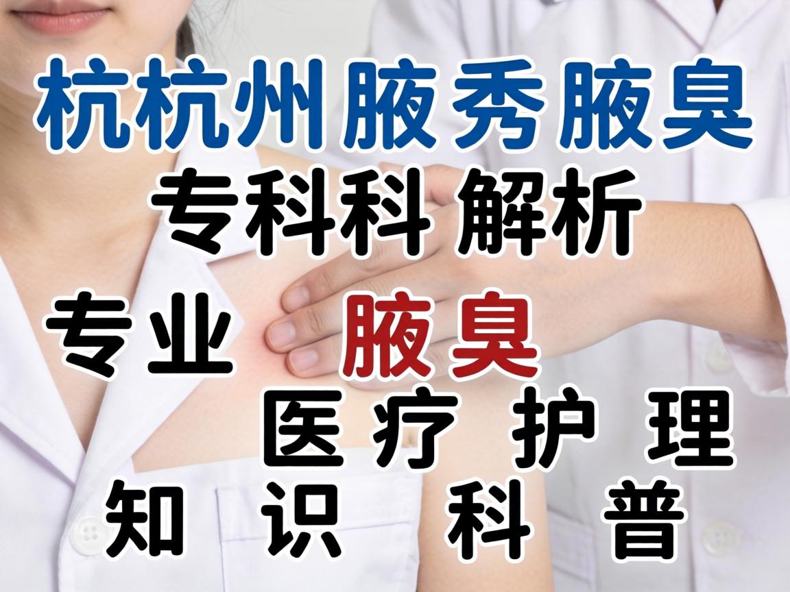杭州腋秀腋臭专科解析，专业腋臭医疗护理知识科普