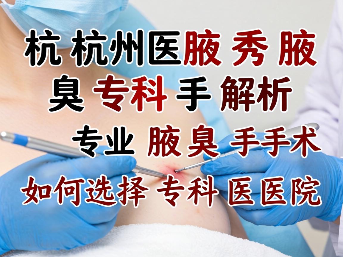 杭州腋秀腋臭专科解析，专业腋臭手术如何选择专科医院