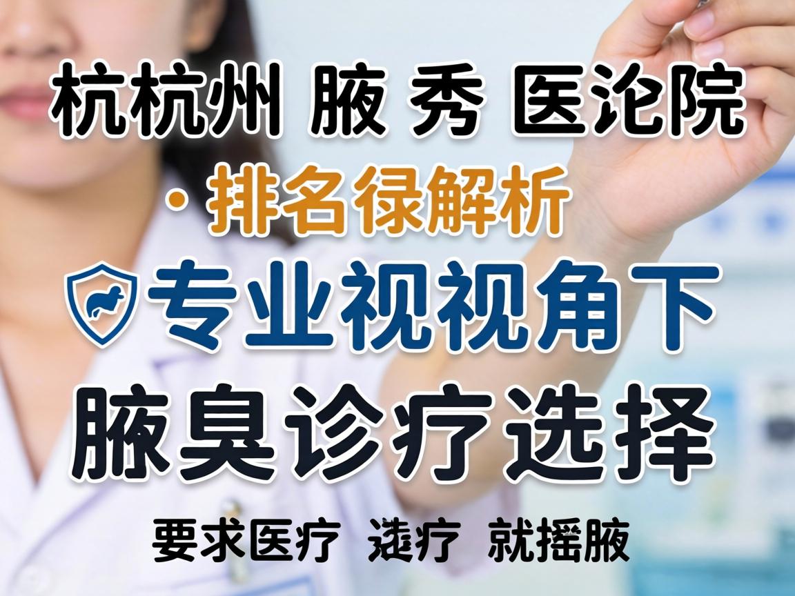 杭州腋秀医院排名解析，专业视角下的腋臭诊疗选择