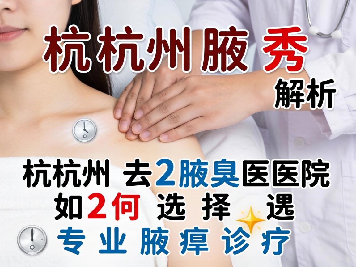 杭州腋秀解析，杭州去腋臭医院如何选择专业腋臭诊疗