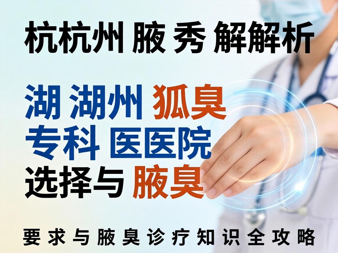 杭州腋秀解析，湖州狐臭专科医院选择与腋臭诊疗知识全攻略
