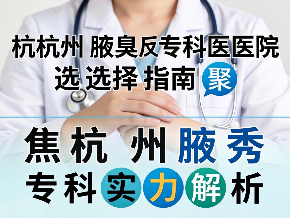 杭州腋臭专科医院选择指南，聚焦杭州腋秀专科实力解析