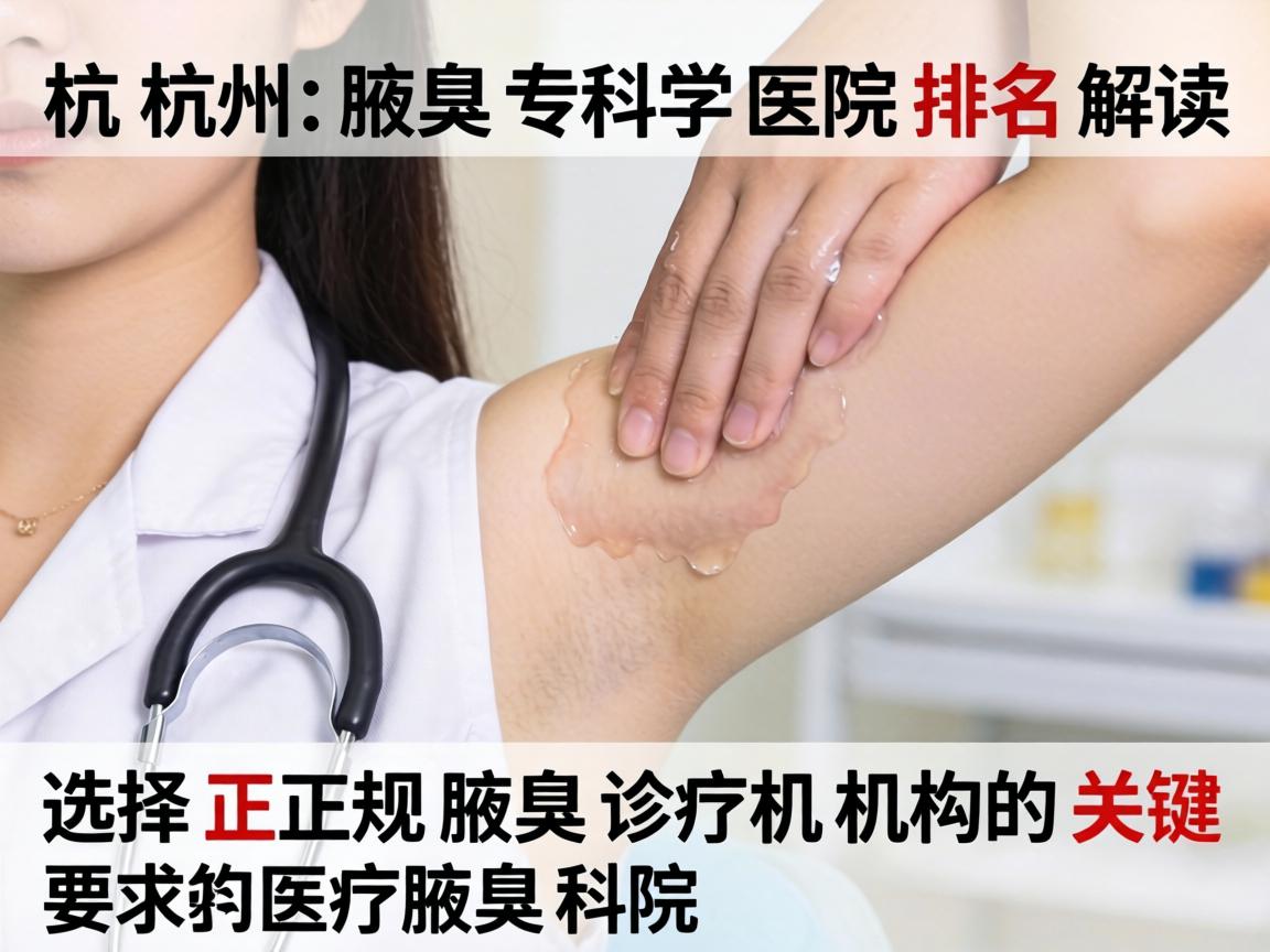 杭州腋臭专科医院排名解读，选择正规腋臭诊疗机构的关键