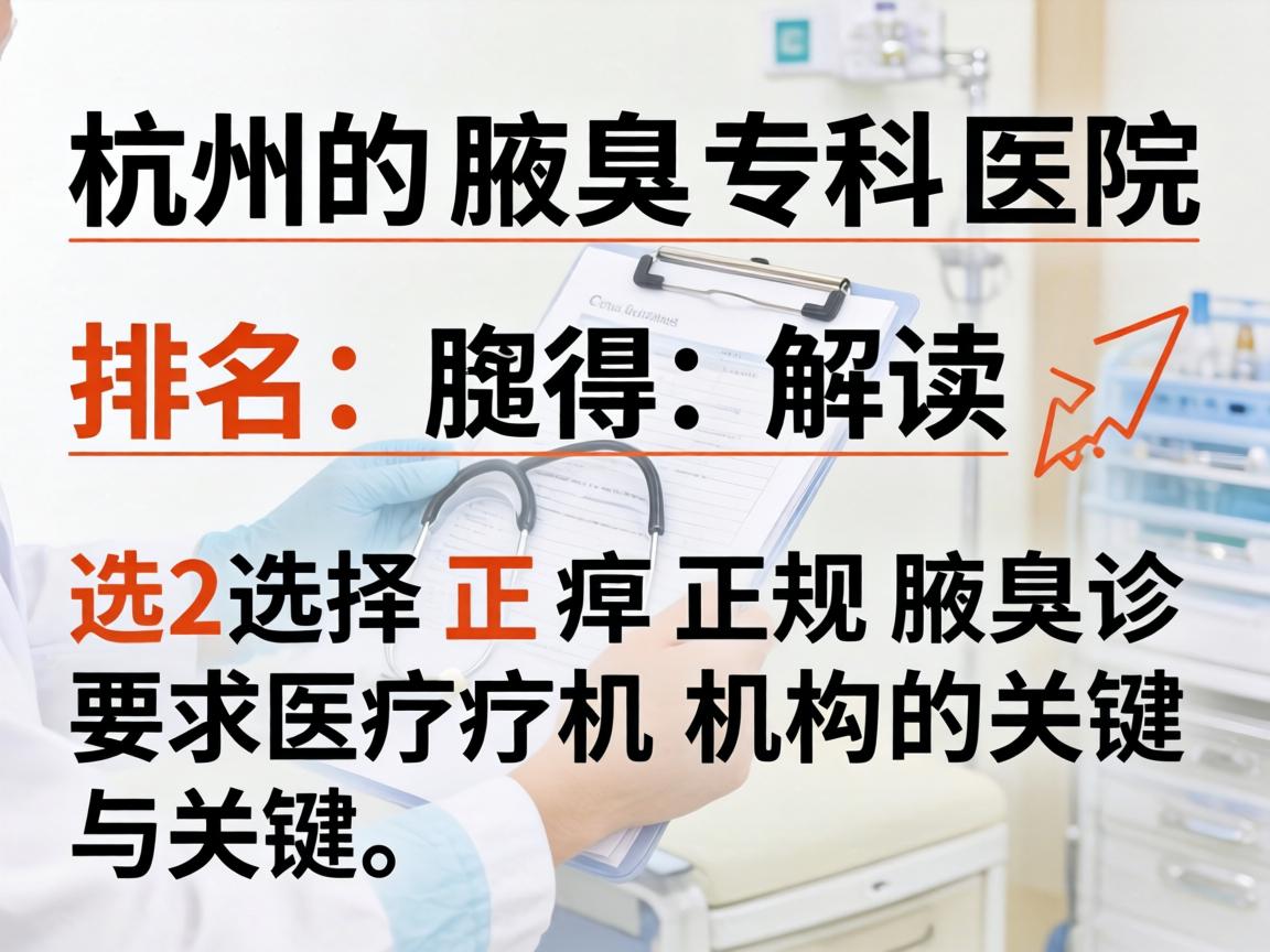 杭州腋臭专科医院排名解读，选择正规腋臭诊疗机构的关键