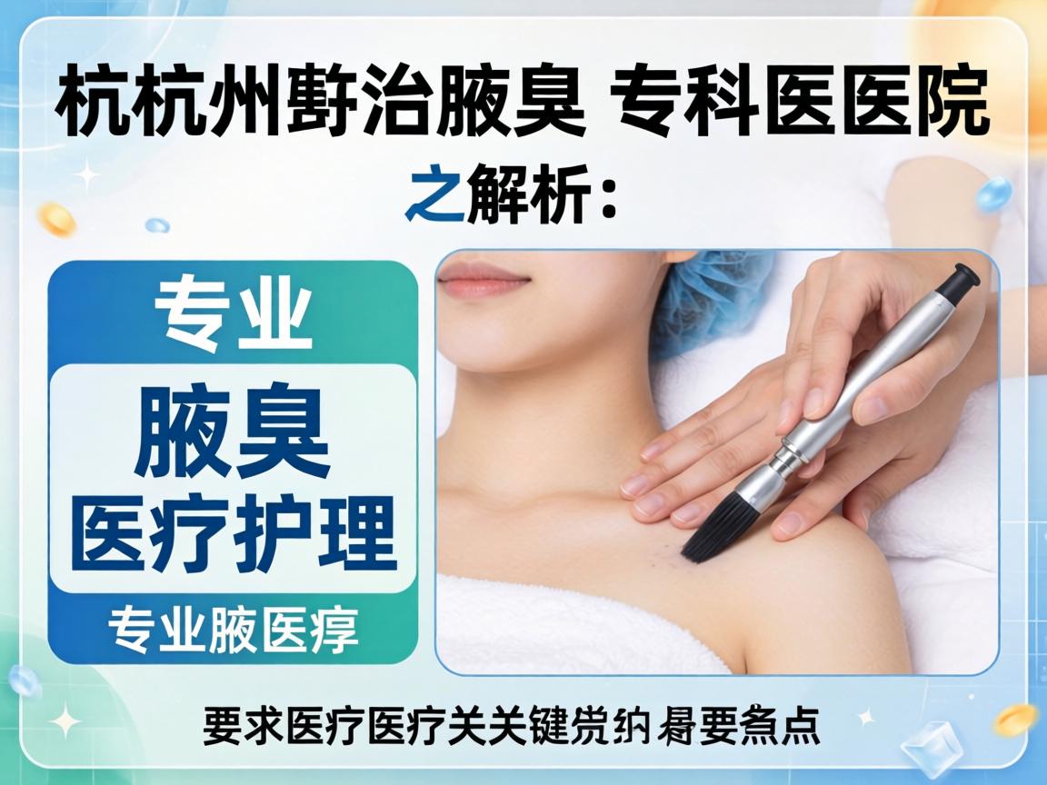 杭州治腋臭专科医院解析，专业腋臭医疗护理的关键要点