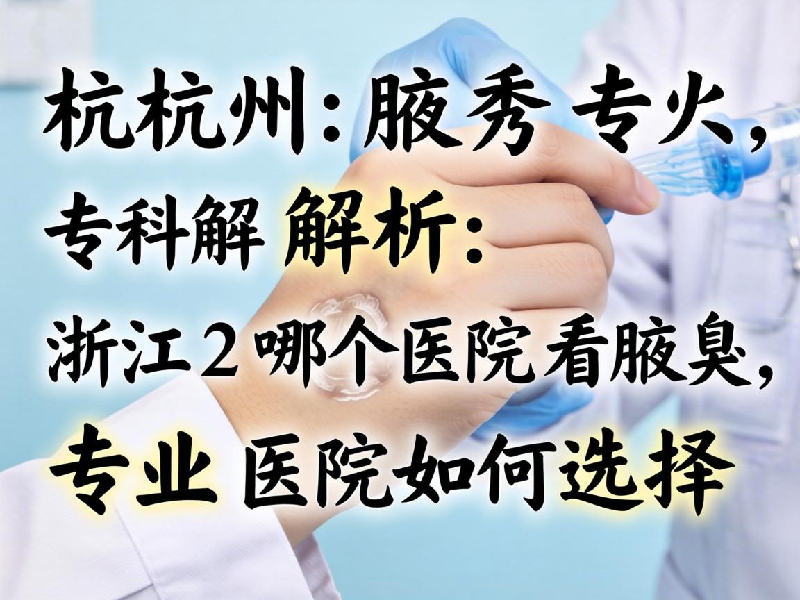 杭州腋秀专科解析，浙江哪个医院看腋臭，专业医院如何选择