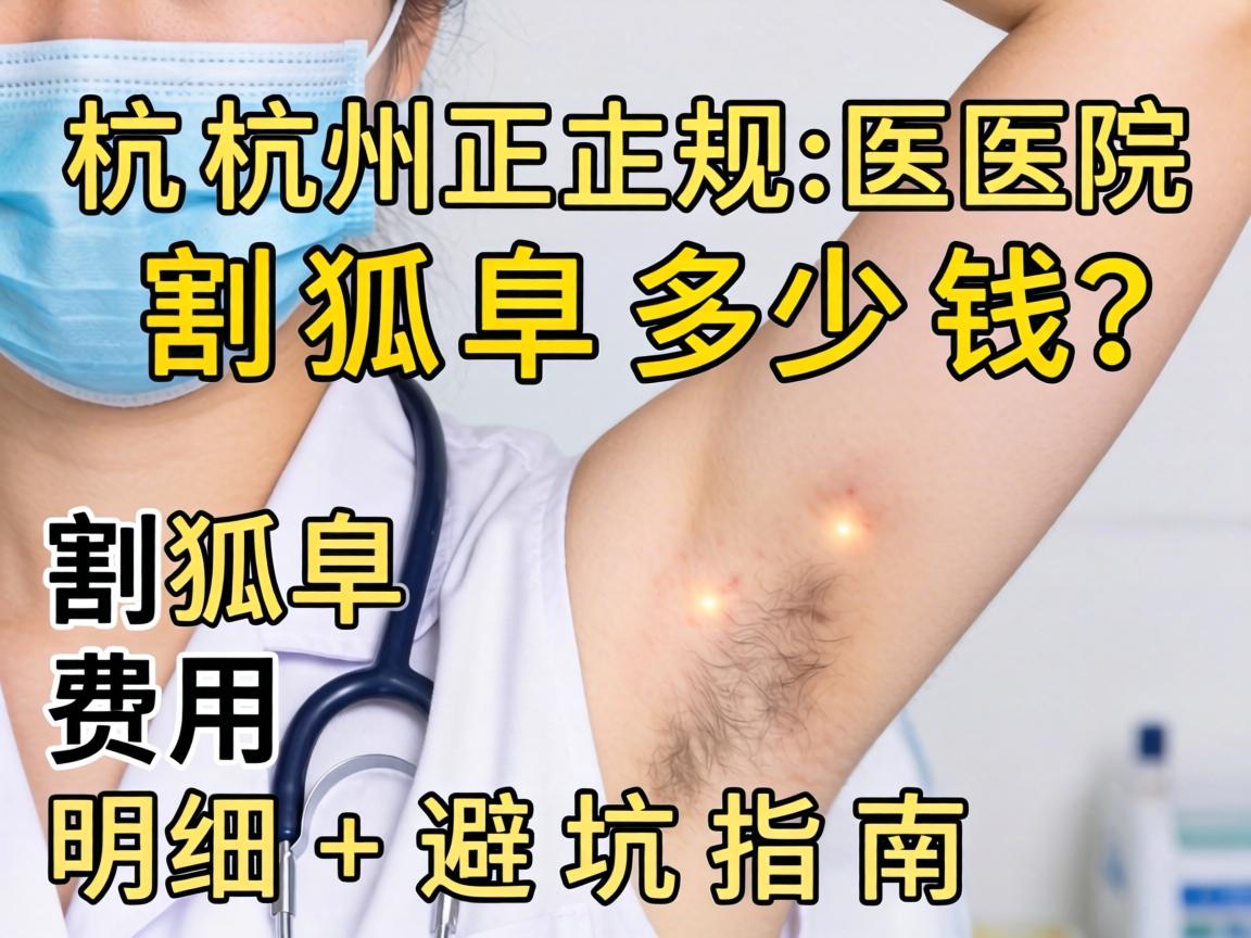 杭州正规医院割狐臭多少钱？割狐臭费用明细+避坑指南