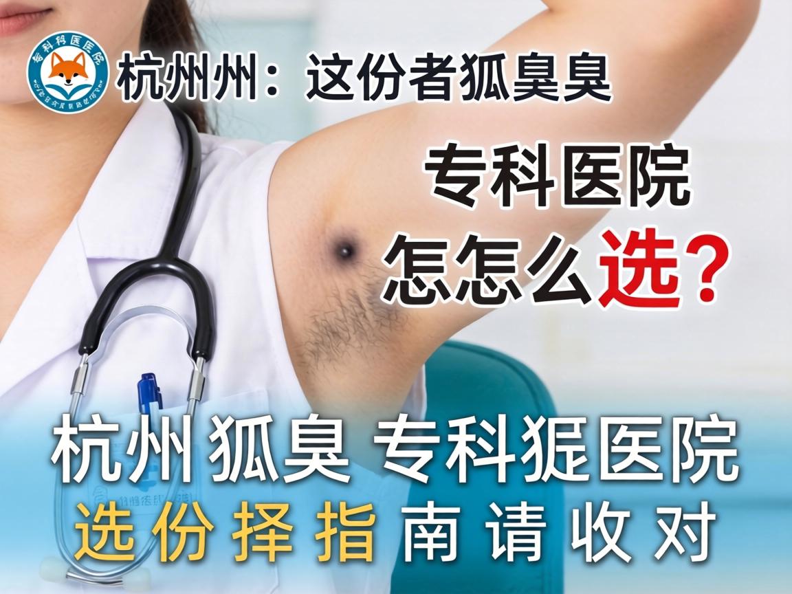 杭州狐臭专科医院怎么选？这份杭州狐臭专科医院选择指南请收好