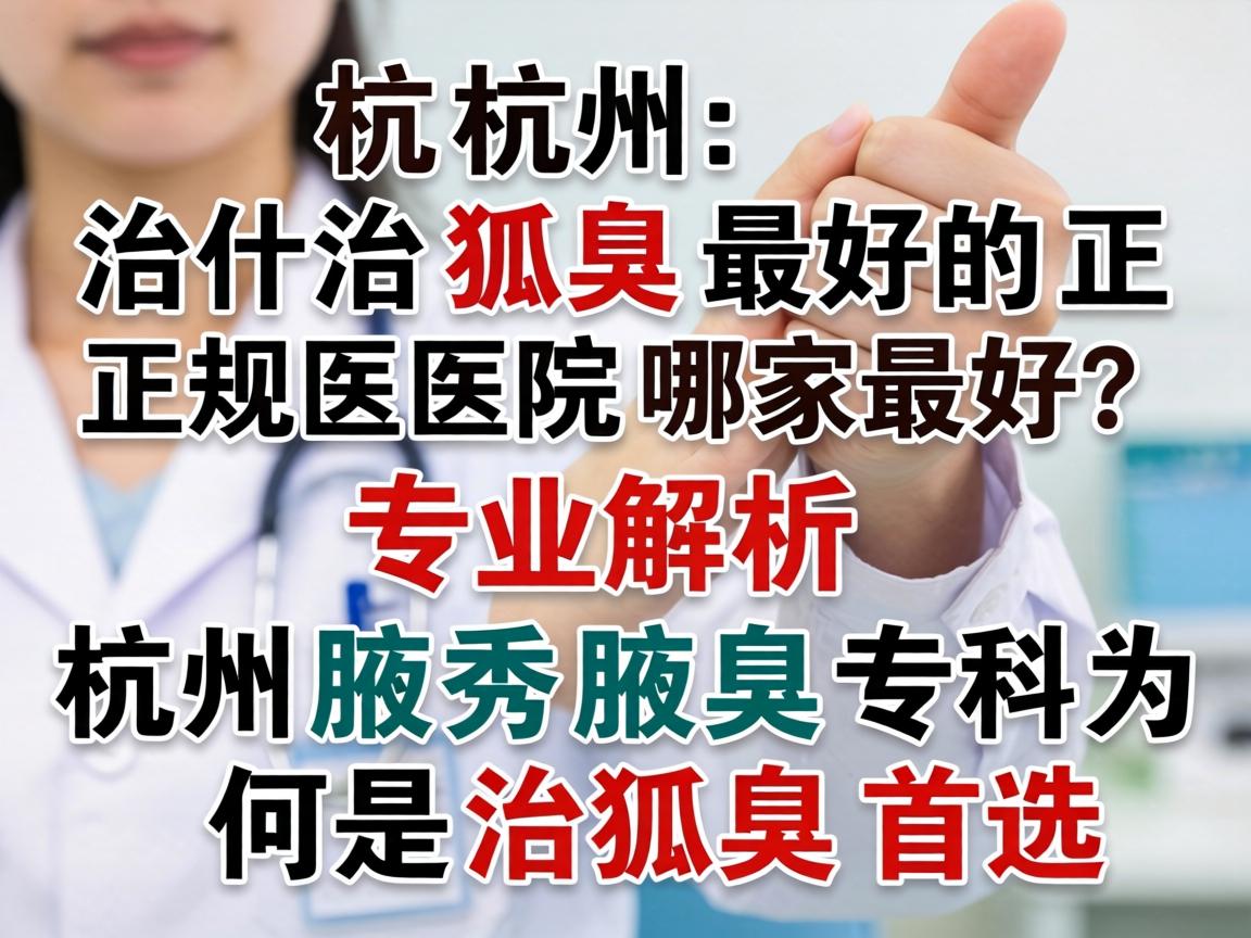 杭州治狐臭最好的正规医院哪家最好？专业解析杭州腋秀腋臭专科为何是治狐臭首选