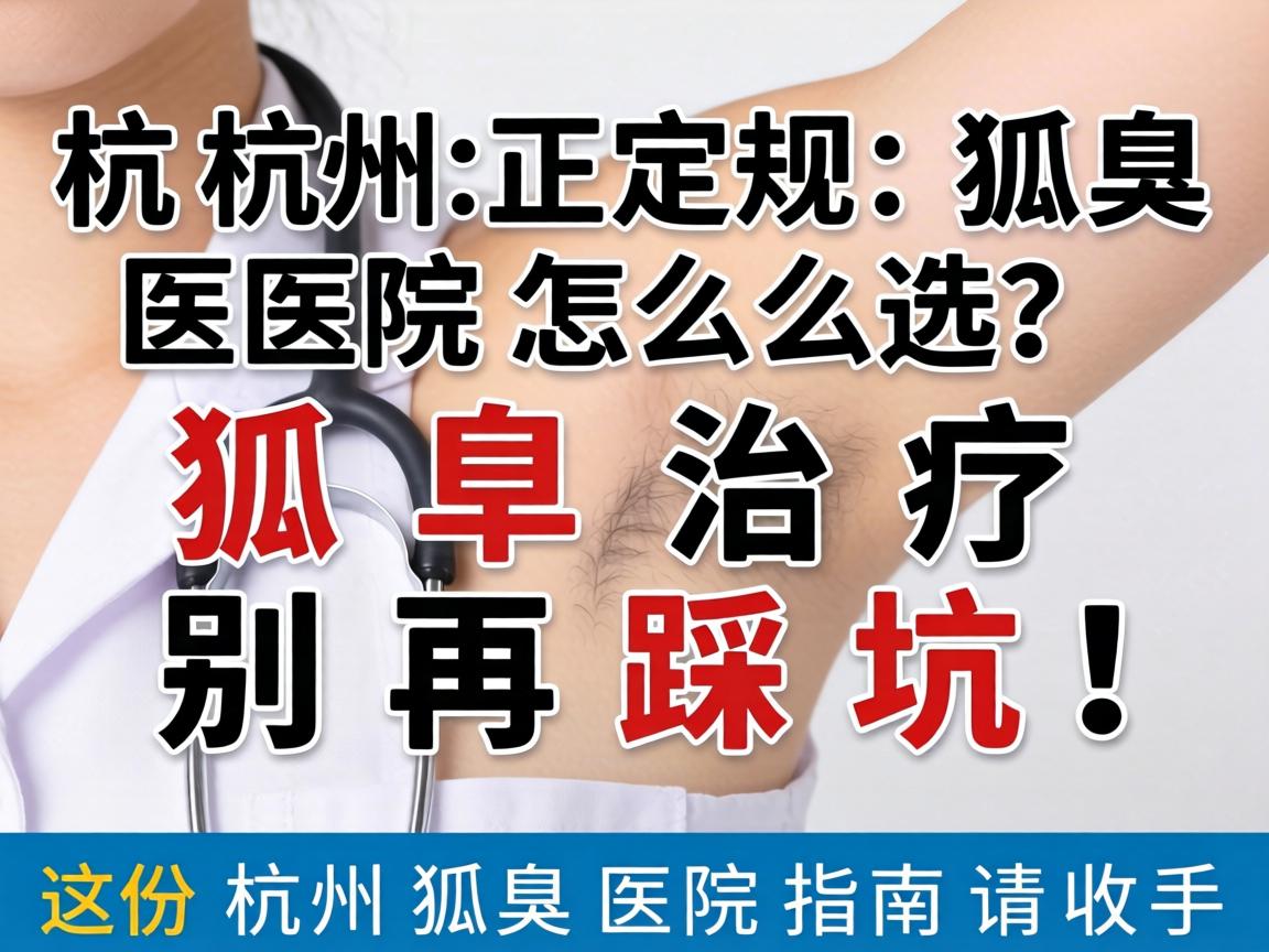 杭州正规狐臭医院怎么选？狐臭治疗别再踩坑！这份杭州狐臭医院指南请收好