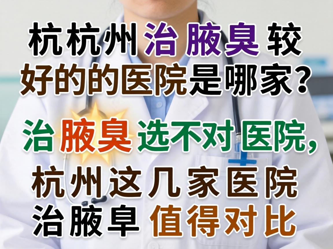 杭州治腋臭较好的医院是哪家？治腋臭选对医院，杭州这几家医院治腋臭值得对比