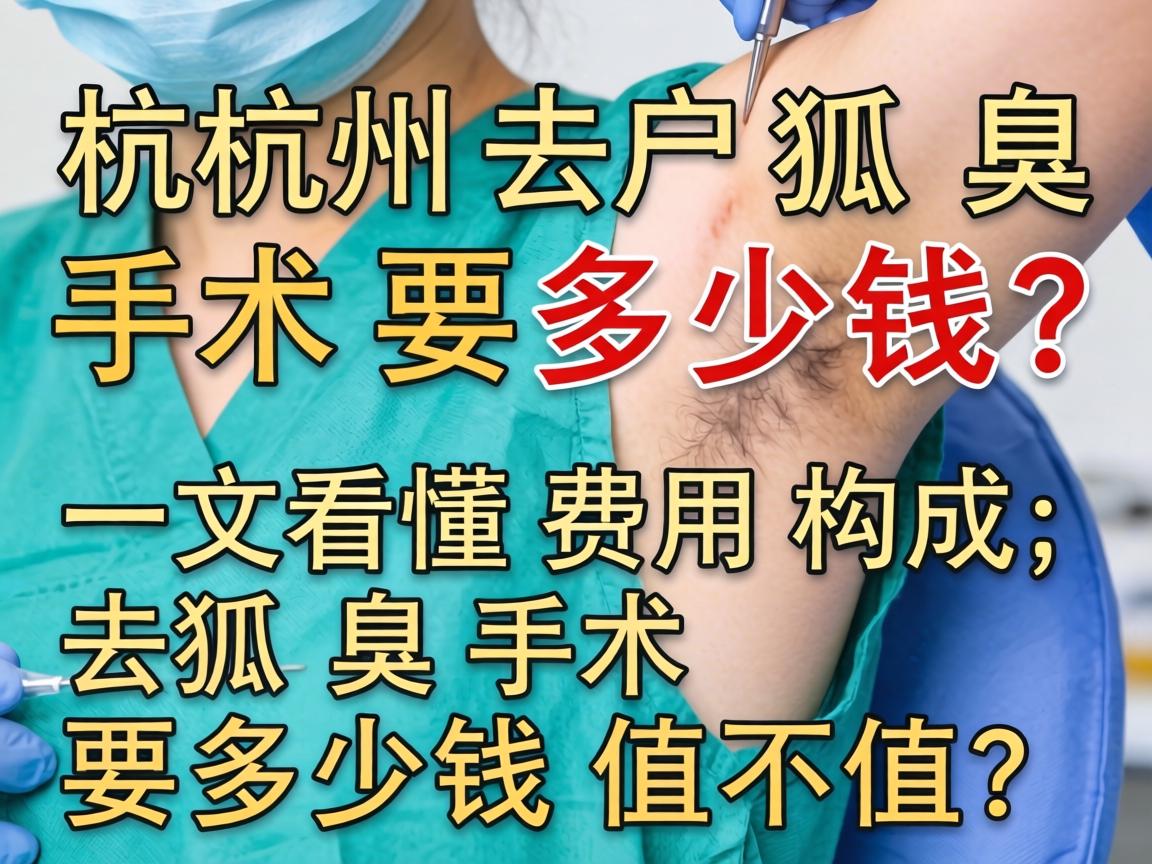 杭州去狐臭手术要多少钱？一文看懂费用构成，去狐臭手术要多少钱值不值？