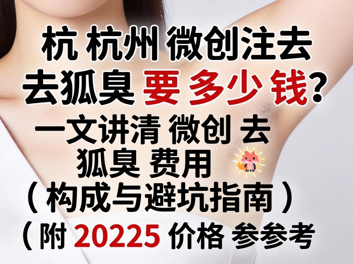 杭州微创去狐臭要多少钱？一文讲清微创去狐臭费用构成与避坑指南（附2025价格参考）
