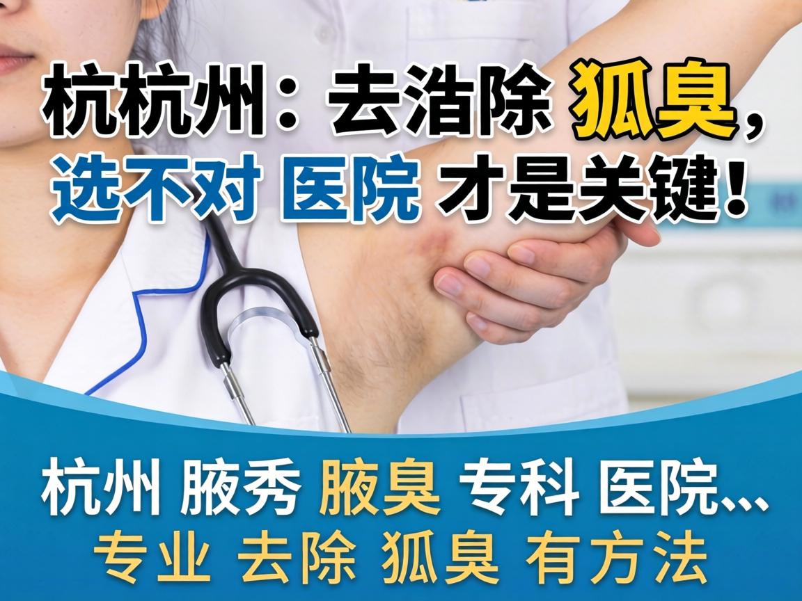 杭州去除狐臭，选对医院才是关键！杭州腋秀腋臭专科医院，专业去除狐臭有方法