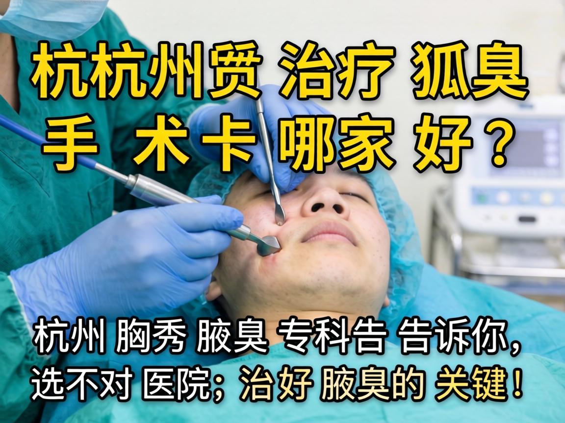 杭州治疗狐臭手术哪家好？杭州腋秀腋臭专科告诉你，选对医院，治好腋臭的关键！