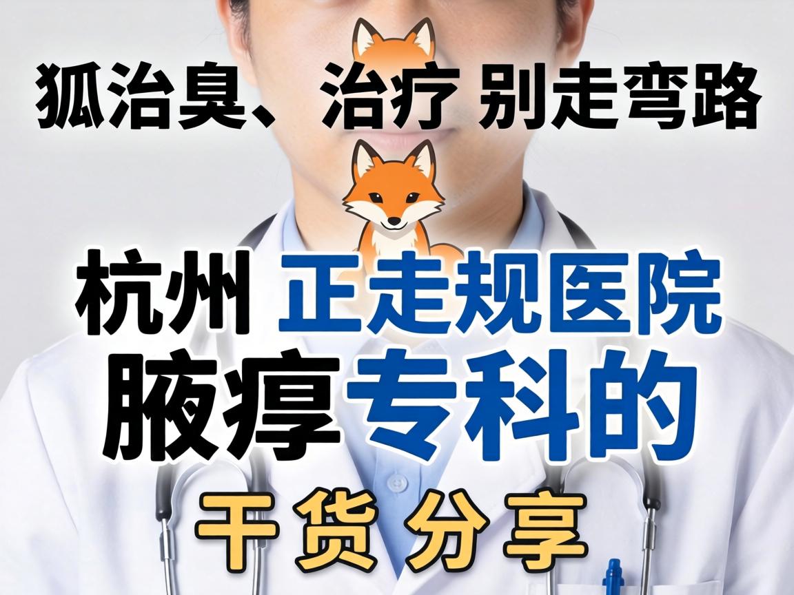 狐臭治疗别走弯路，杭州正规医院腋臭专科的干货分享
