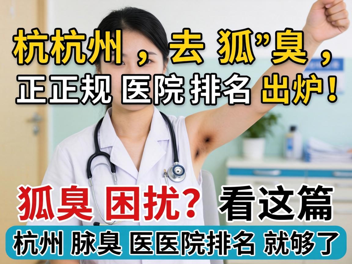 杭州去狐臭，正规医院排名出炉！狐臭困扰？看这篇杭州腋臭医院排名就够了