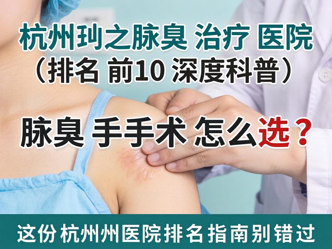 杭州腋臭治疗医院排名前十深度科普，腋臭手术怎么选？这份杭州医院排名指南别错过