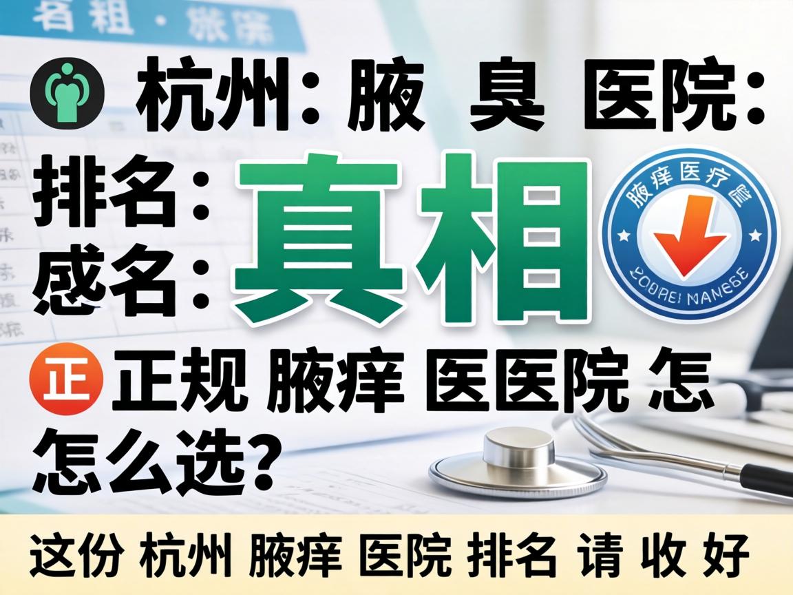 杭州腋臭医院排名真相，正规腋臭医院怎么选？这份杭州腋臭医院排名请收好