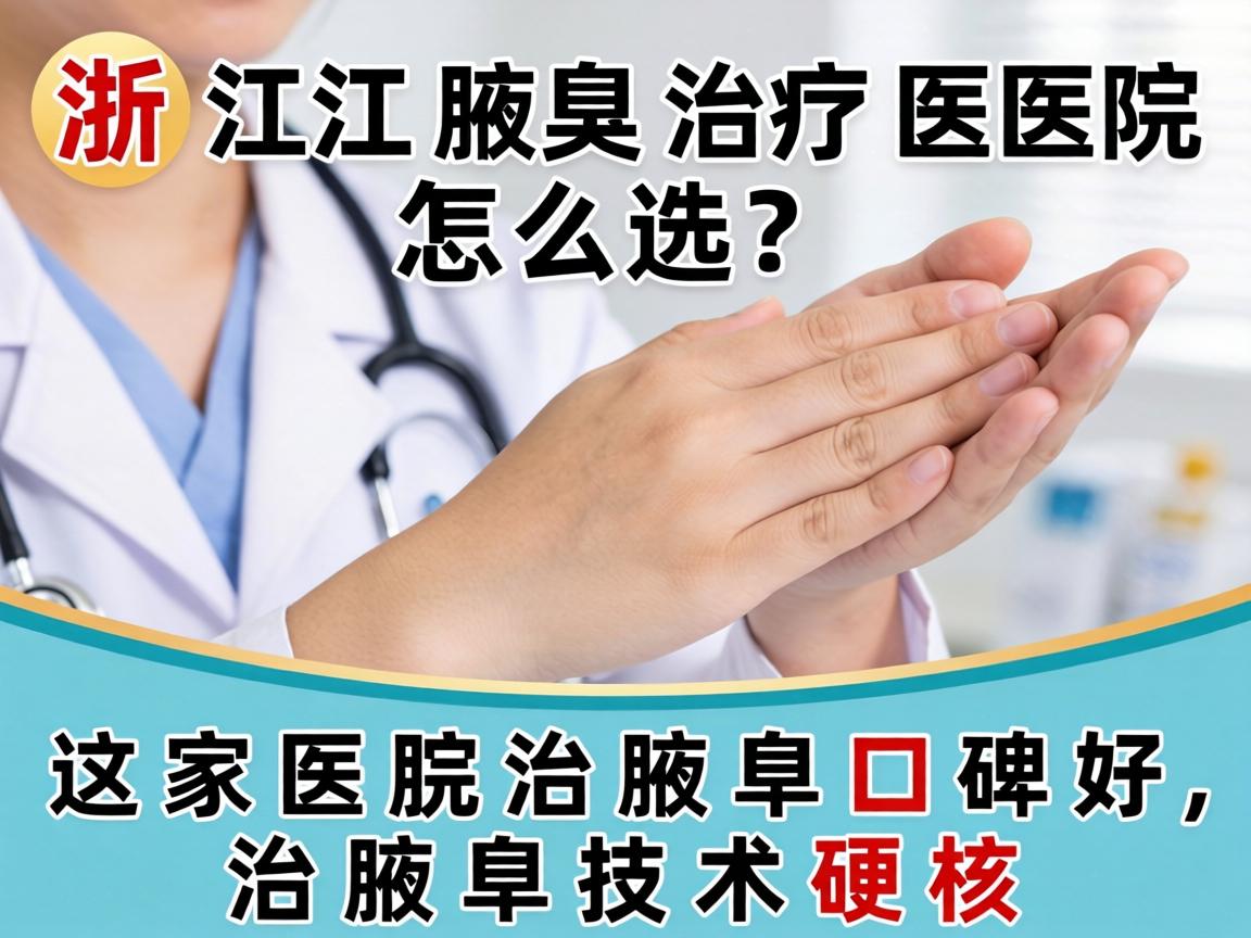 浙江腋臭治疗医院怎么选？这家医院治腋臭口碑好，治腋臭技术硬核