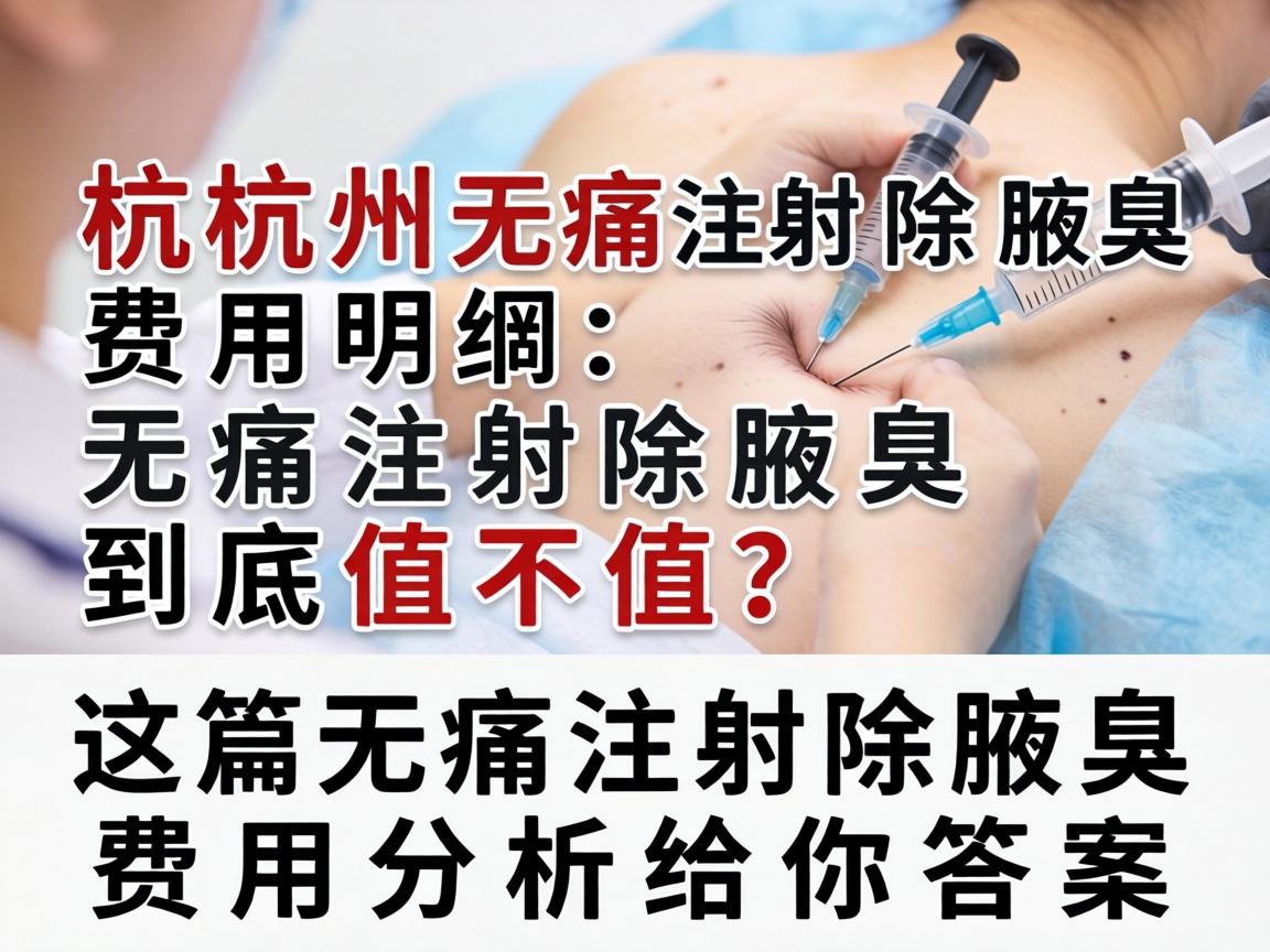 杭州无痛注射除腋臭费用明细，无痛注射除腋臭到底值不值？这篇无痛注射除腋臭费用分析给你答案
