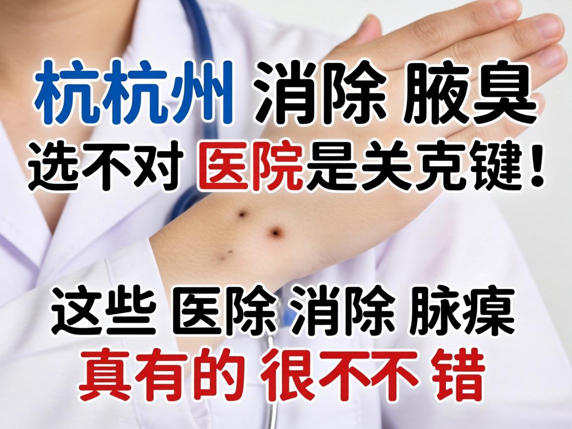 杭州消除腋臭，选对医院是关键！这些医院消除腋臭真的很不错