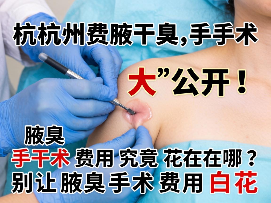 杭州腋臭手术费用大公开！腋臭手术费用究竟花在哪？别让腋臭手术费用白花