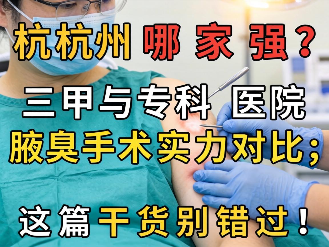 杭州腋臭手术哪家强？三甲与专科医院腋臭手术实力对比，这篇干货别错过！