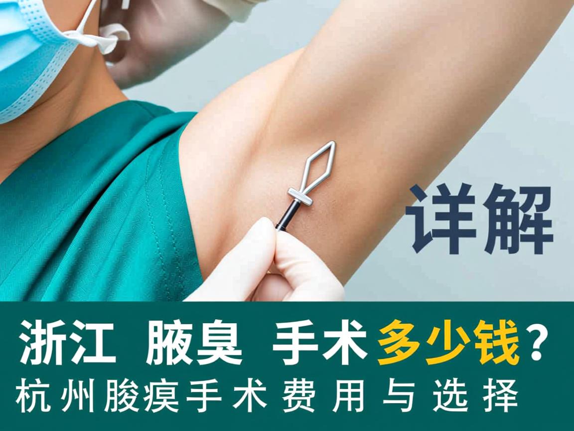 浙江腋臭手术多少钱？详解杭州腋臭手术费用与选择