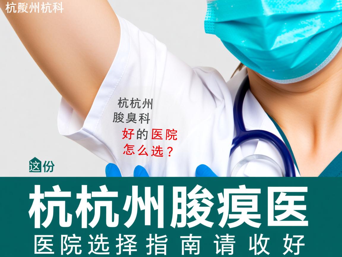 杭州腋臭科好的医院怎么选？这份杭州腋臭科医院选择指南请收好