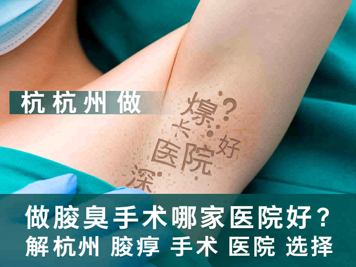 杭州做腋臭手术哪家医院好？深度解析杭州腋臭手术医院选择