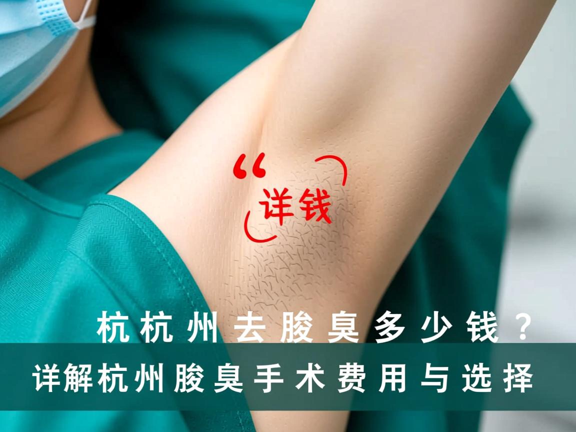 杭州去腋臭多少钱？详解杭州腋臭手术费用与选择