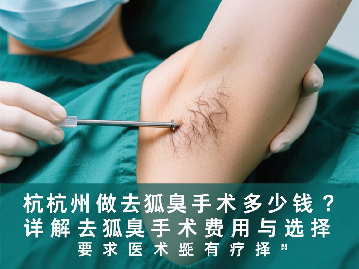 杭州做去狐臭手术多少钱？详解去狐臭手术费用与选择