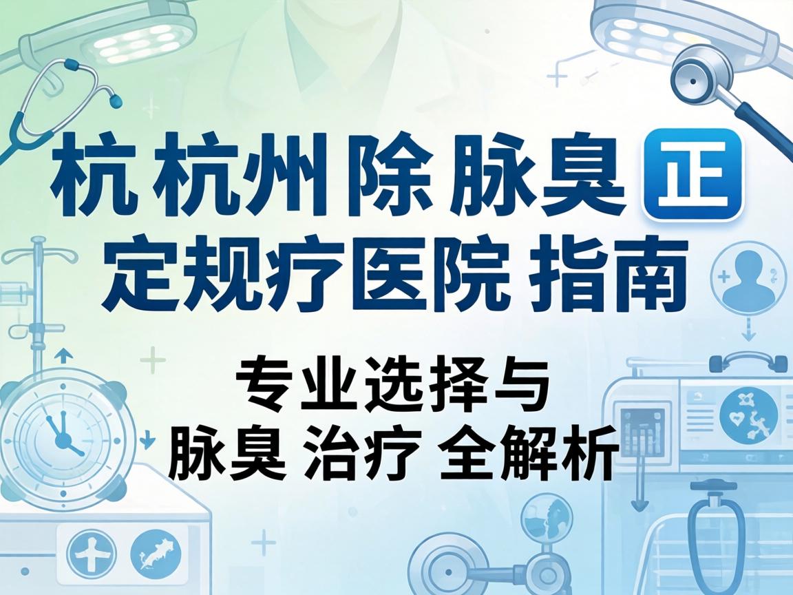 杭州除腋臭正规医院指南，专业选择与腋臭治疗全解析