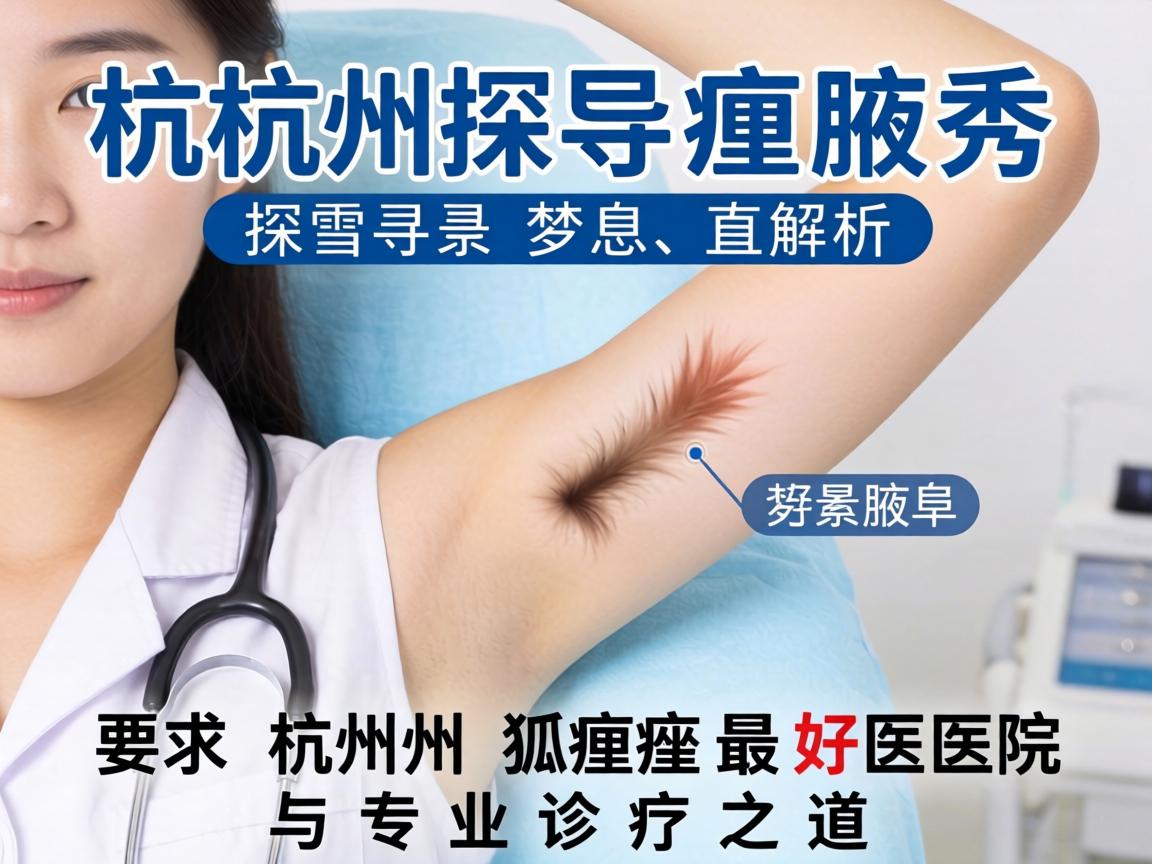 杭州腋秀解析，探寻杭州狐臭最好医院与专业诊疗之道