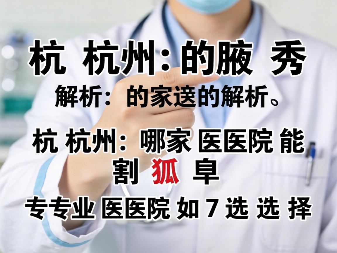 杭州腋秀解析，杭州哪家医院能割狐臭，专业医院如何选择